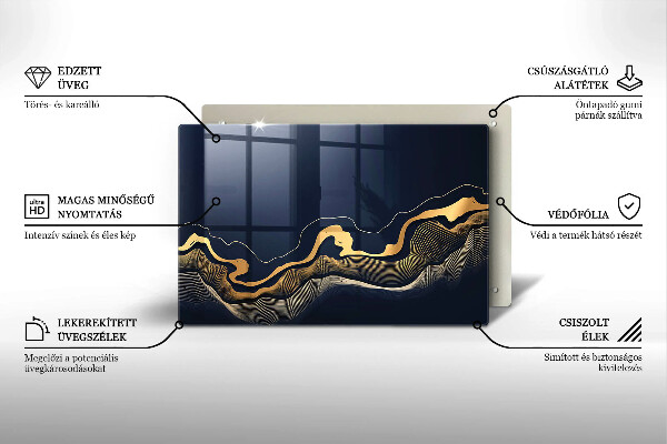 Spisskyddsplatta elegant Abstrakta gyllene linjer