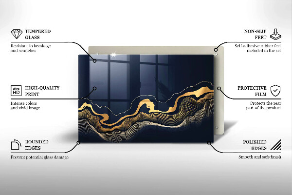 Spisskyddsplatta elegant Abstrakta gyllene linjer