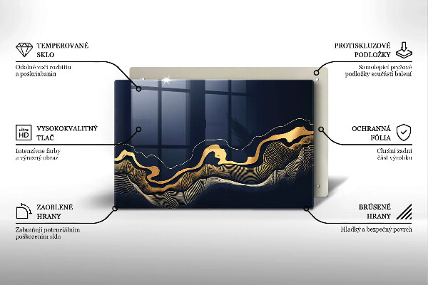 Spisskyddsplatta elegant Abstrakta gyllene linjer