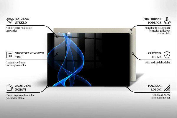Glashällskydd elegant Blå röklinjer