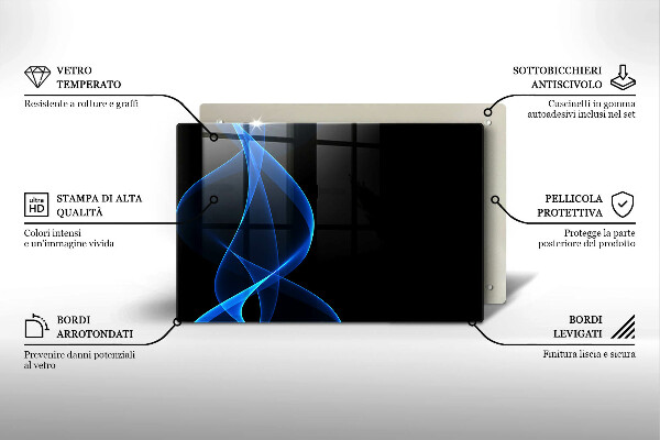 Glashällskydd elegant Blå röklinjer