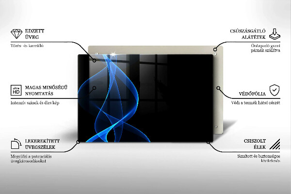 Glashällskydd elegant Blå röklinjer