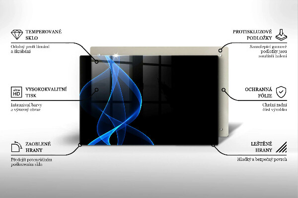 Glashällskydd elegant Blå röklinjer