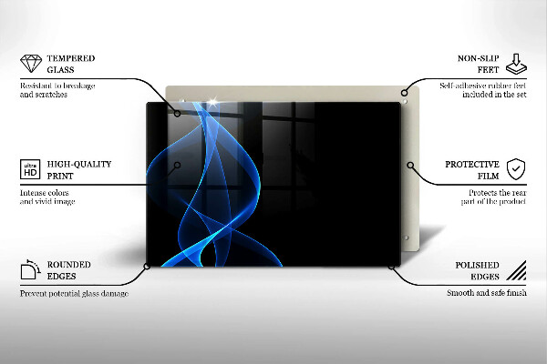 Glashällskydd elegant Blå röklinjer