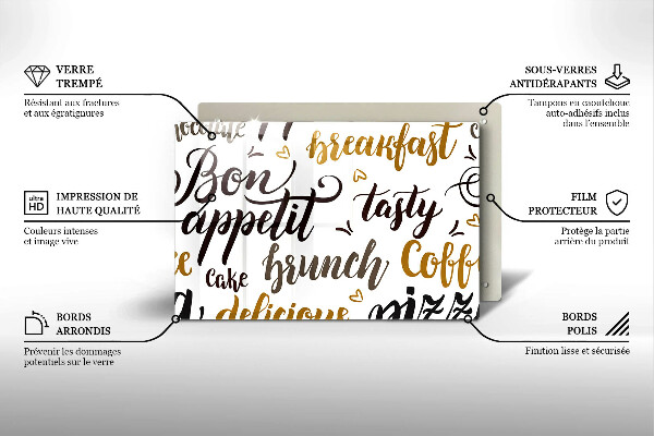 Glashällskydd elegant God aptit undertexter