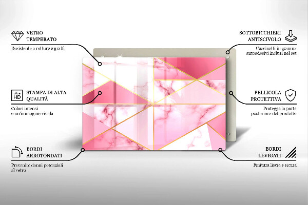 Spisskyddsplatta elegant Geometrisk marmor