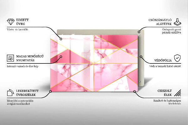 Spisskyddsplatta elegant Geometrisk marmor