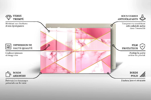 Spisskyddsplatta elegant Geometrisk marmor