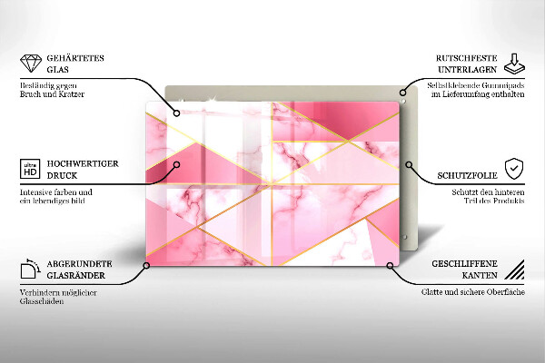 Spisskyddsplatta elegant Geometrisk marmor