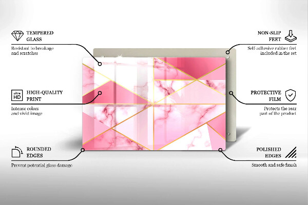 Spisskyddsplatta elegant Geometrisk marmor