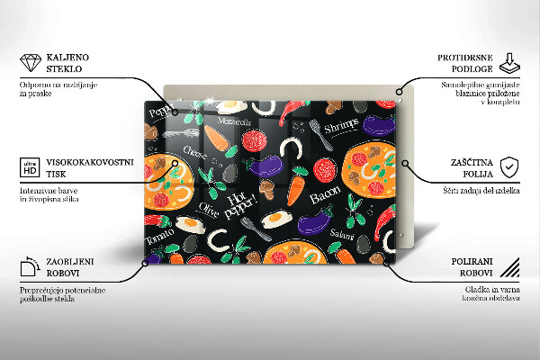 Spisskyddsplatta elegant Mat illustration