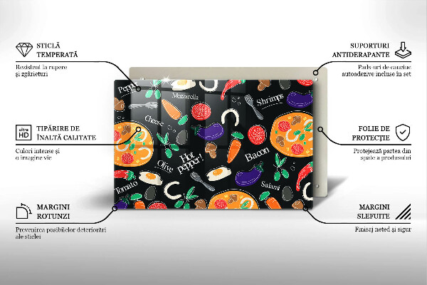 Spisskyddsplatta elegant Mat illustration