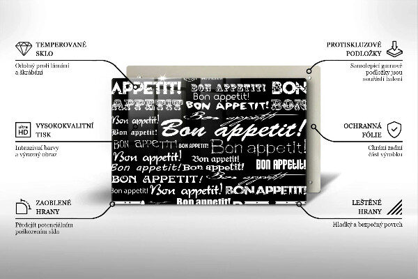 Spisskyddsplatta elegant Kökstexter God aptit