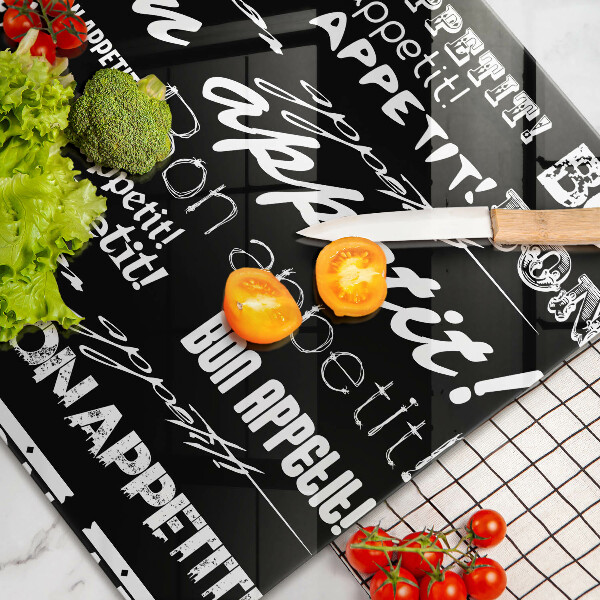 Spisskyddsplatta elegant Kökstexter God aptit