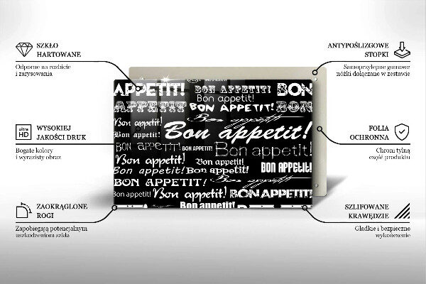 Spisskyddsplatta elegant Kökstexter God aptit