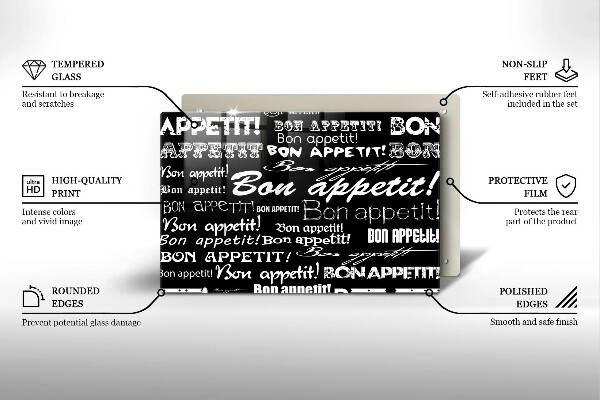 Spisskyddsplatta elegant Kökstexter God aptit