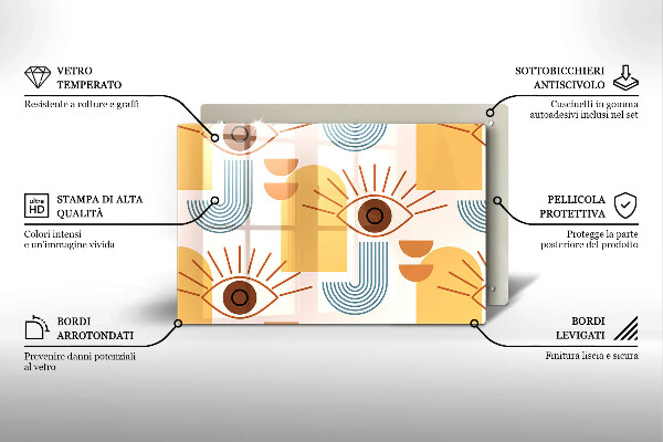 Spisskyddsplatta elegant Boho ögonmönster