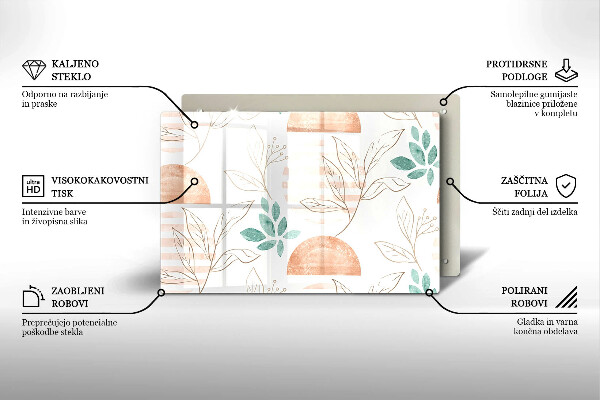 Spisskyddsplatta elegant Boho löv mönster