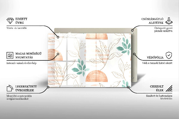 Spisskyddsplatta elegant Boho löv mönster