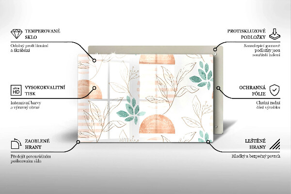 Spisskyddsplatta elegant Boho löv mönster