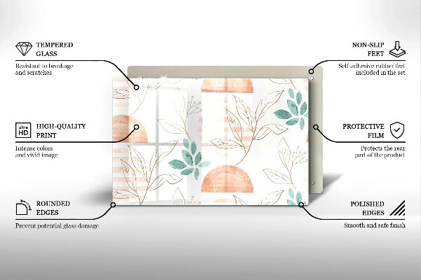 Spisskyddsplatta elegant Boho löv mönster