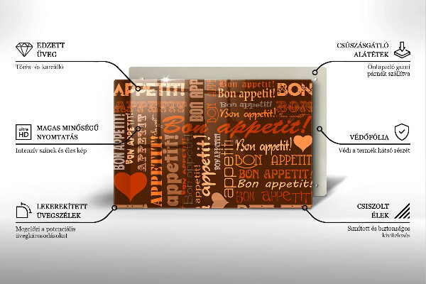 Spisskyddsplatta elegant God aptit undertexter