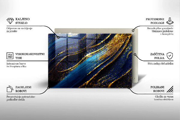 Skydd för induktionsspis elegant Marinblå abstraktion