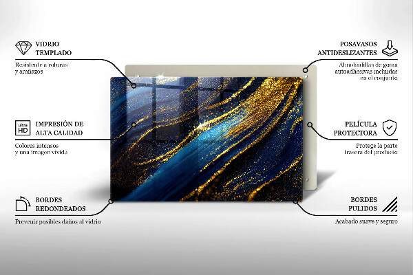 Skydd för induktionsspis elegant Marinblå abstraktion