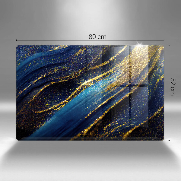 Skydd för induktionsspis elegant Marinblå abstraktion