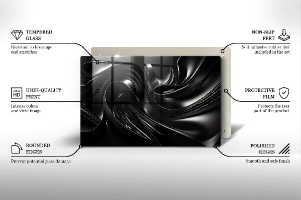 Skydd för induktionsspis elegant Abstrakt svart massa