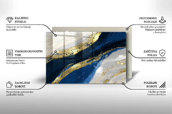 Skydd för induktionsspis elegant Textur med guld