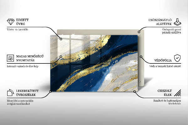 Skydd för induktionsspis elegant Textur med guld