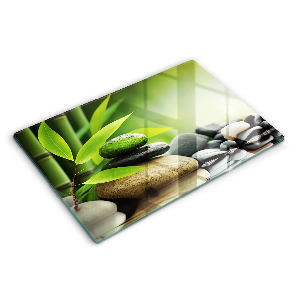 Skydd för induktionsspis elegant Zen bambu stenar