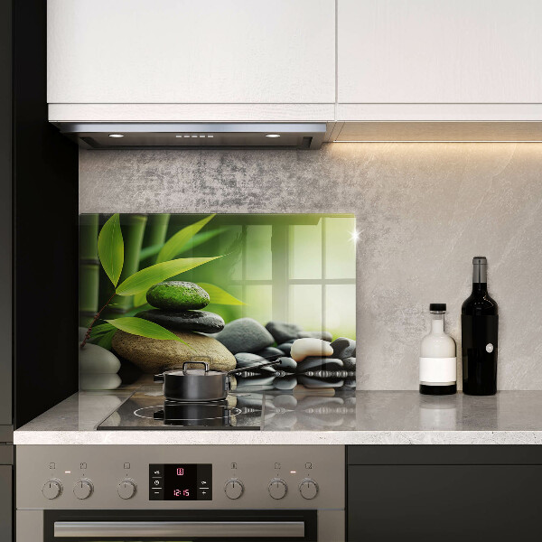 Skydd för induktionsspis elegant Zen bambu stenar