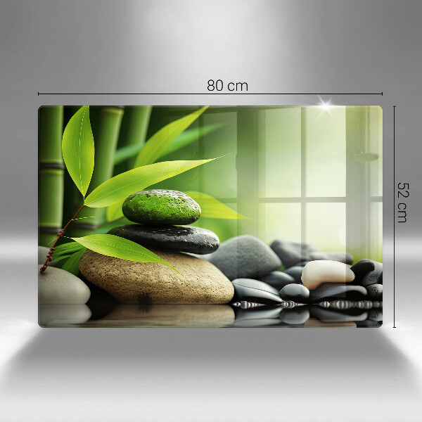 Skydd för induktionsspis elegant Zen bambu stenar