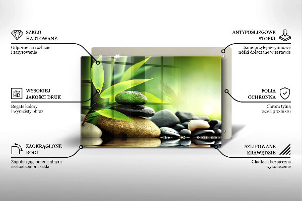 Skydd för induktionsspis elegant Zen bambu stenar