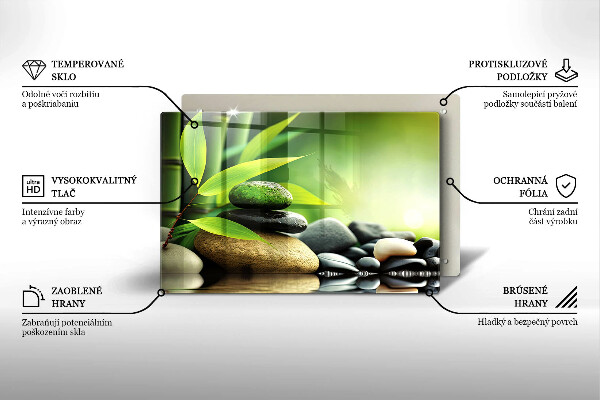 Skydd för induktionsspis elegant Zen bambu stenar