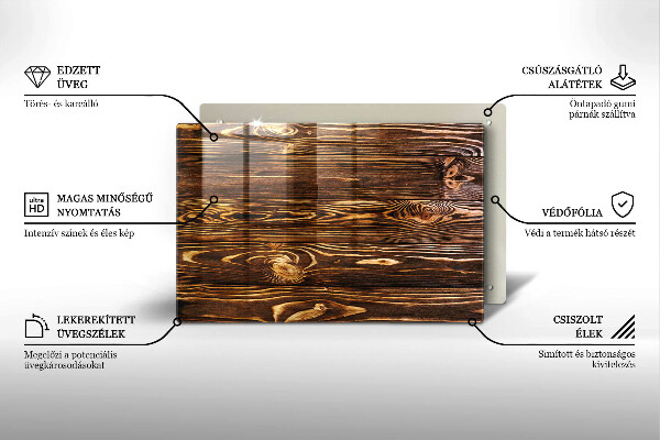 Skydd för induktionsspis elegant Trästruktur
