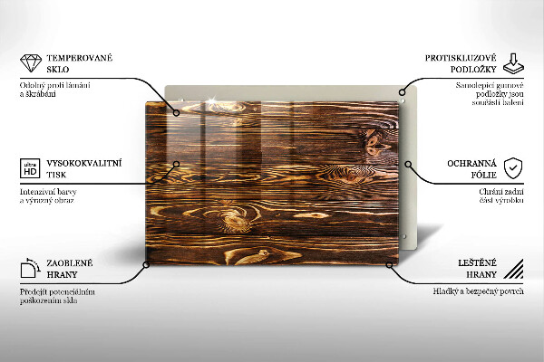 Skydd för induktionsspis elegant Trästruktur