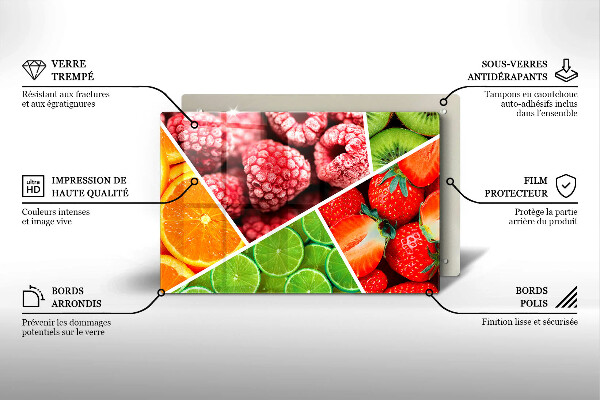 Skydd för induktionsspis elegant Färgglada frukter