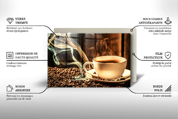 Skydd för induktionsspis elegant Kopp och kaffebönor