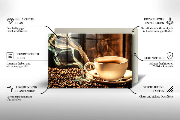 Skydd för induktionsspis elegant Kopp och kaffebönor