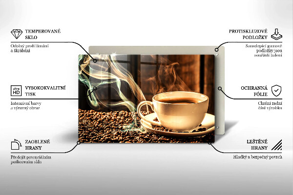 Skydd för induktionsspis elegant Kopp och kaffebönor