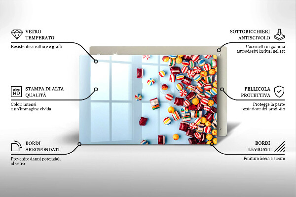 Skydd för induktionsspis elegant Färgglada godis