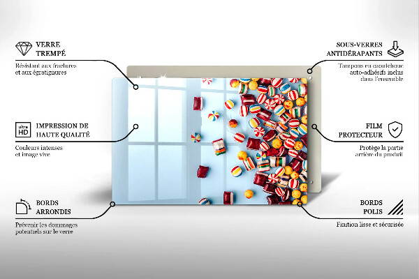 Skydd för induktionsspis elegant Färgglada godis