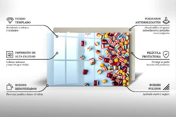 Skydd för induktionsspis elegant Färgglada godis