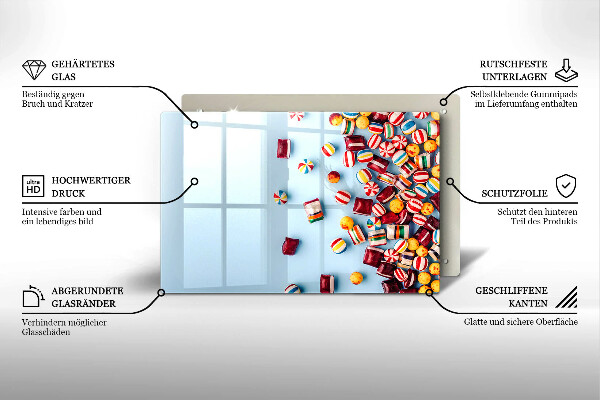 Skydd för induktionsspis elegant Färgglada godis