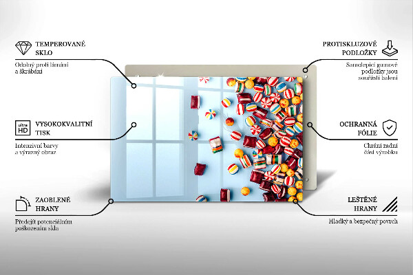 Skydd för induktionsspis elegant Färgglada godis