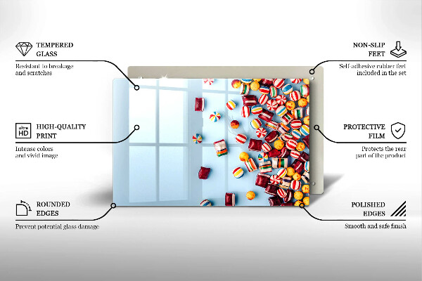 Skydd för induktionsspis elegant Färgglada godis