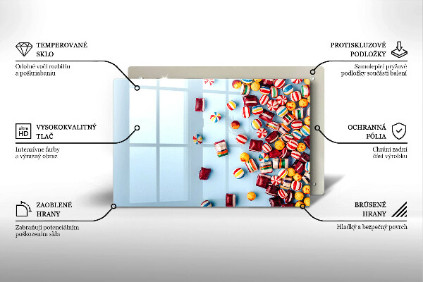 Skydd för induktionsspis elegant Färgglada godis